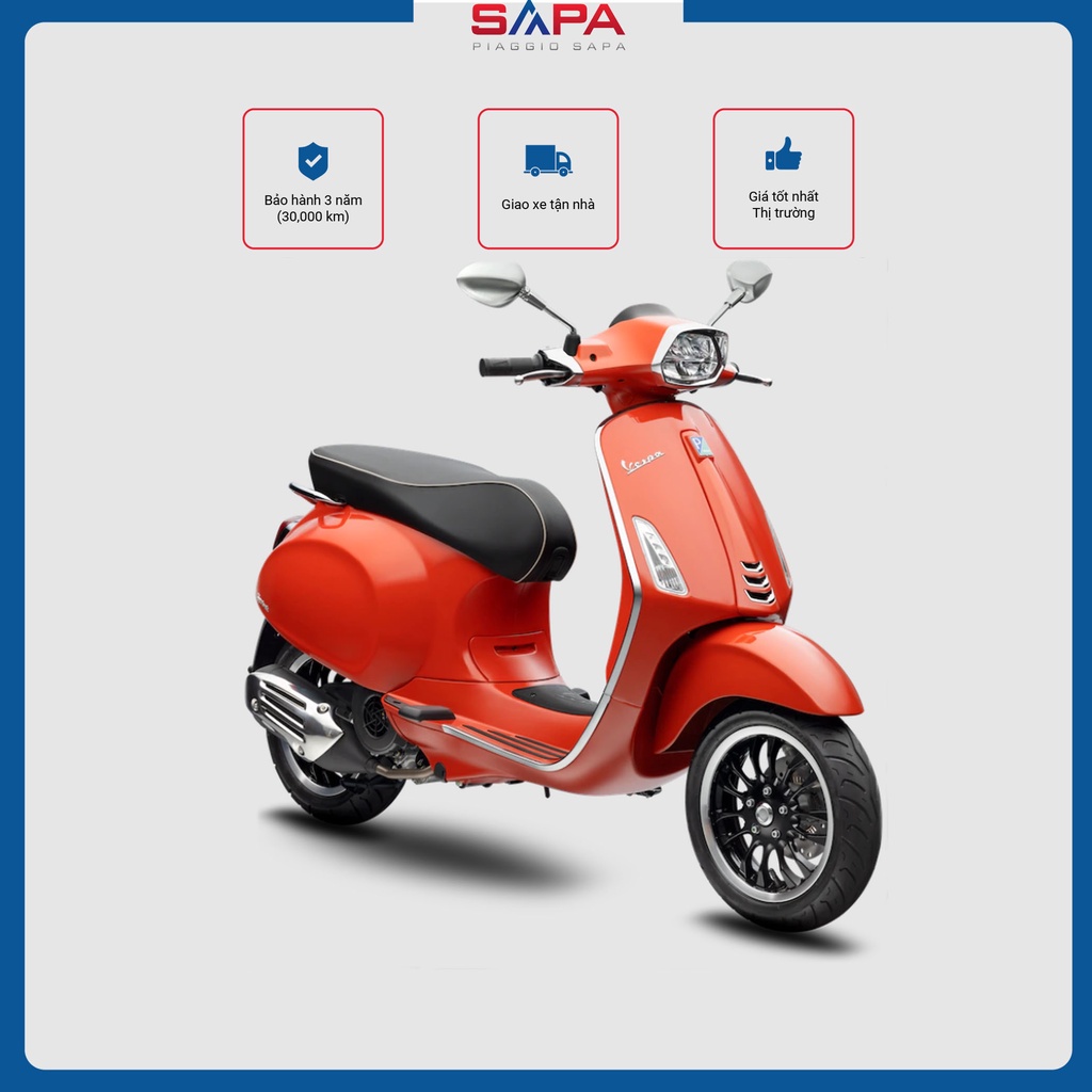 Xe Máy Vespa Sprint 125 ABS LED Màu Cam