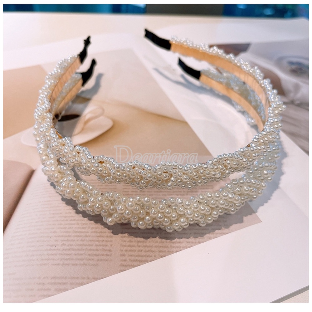 Vòng Hoa Đội Đầu Đính Ngọc Trai Nhân Tạo Dành Cho Cô Dâu