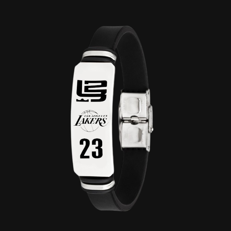 Vòng Đeo Tay Bằng Thép Titan Họa Tiết Ngôi Sao Bóng Rổ Kobe James