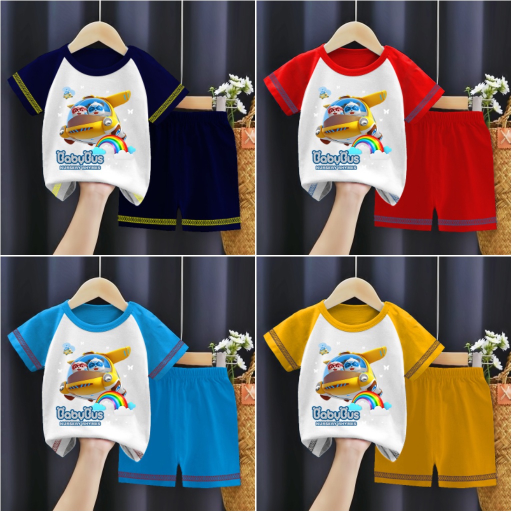 Bộ Trang Phục Đi Xe Buýt Hàng Ngày Họa Tiết Bò Sữa/Xe Buýt Cho Bé Gái | Bộ Áo Thun KIMONO In Hình Xe Buýt Cho Bé Gái 1-8 Tuổi