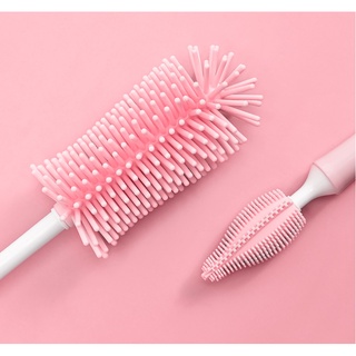 Bộ cọ rửa bình sữa Silicon cao cấp 3 chi tiết ( tay cầm xoay 360 độ)