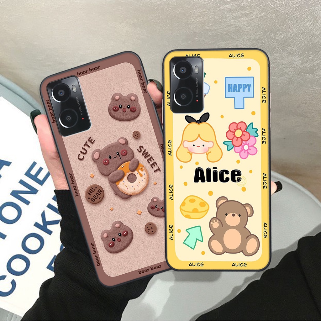 Ốp lưng Oppo A36 / A76 / A96 4G in hình Gấu nâu - hồng, Gấu Be@rick  cực CUTE, DỄ THƯƠNG