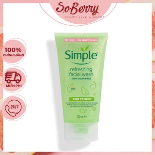 Sữa rửa mặt trắng da da mụn dịu nhẹ tạo bọt simple srm06