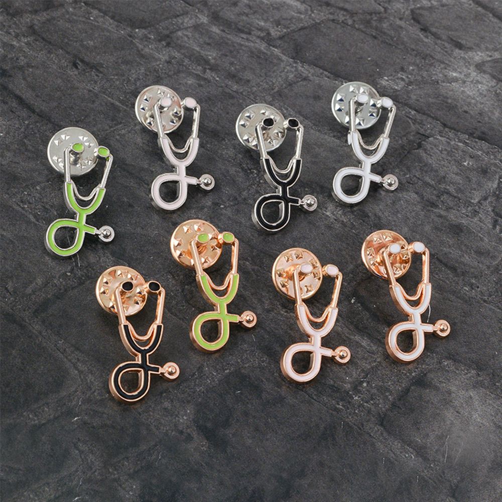 Ghim cài thiết kế ống nghe bác sĩ phong cách hoạt hình nhiều màu sắc tùy chọn