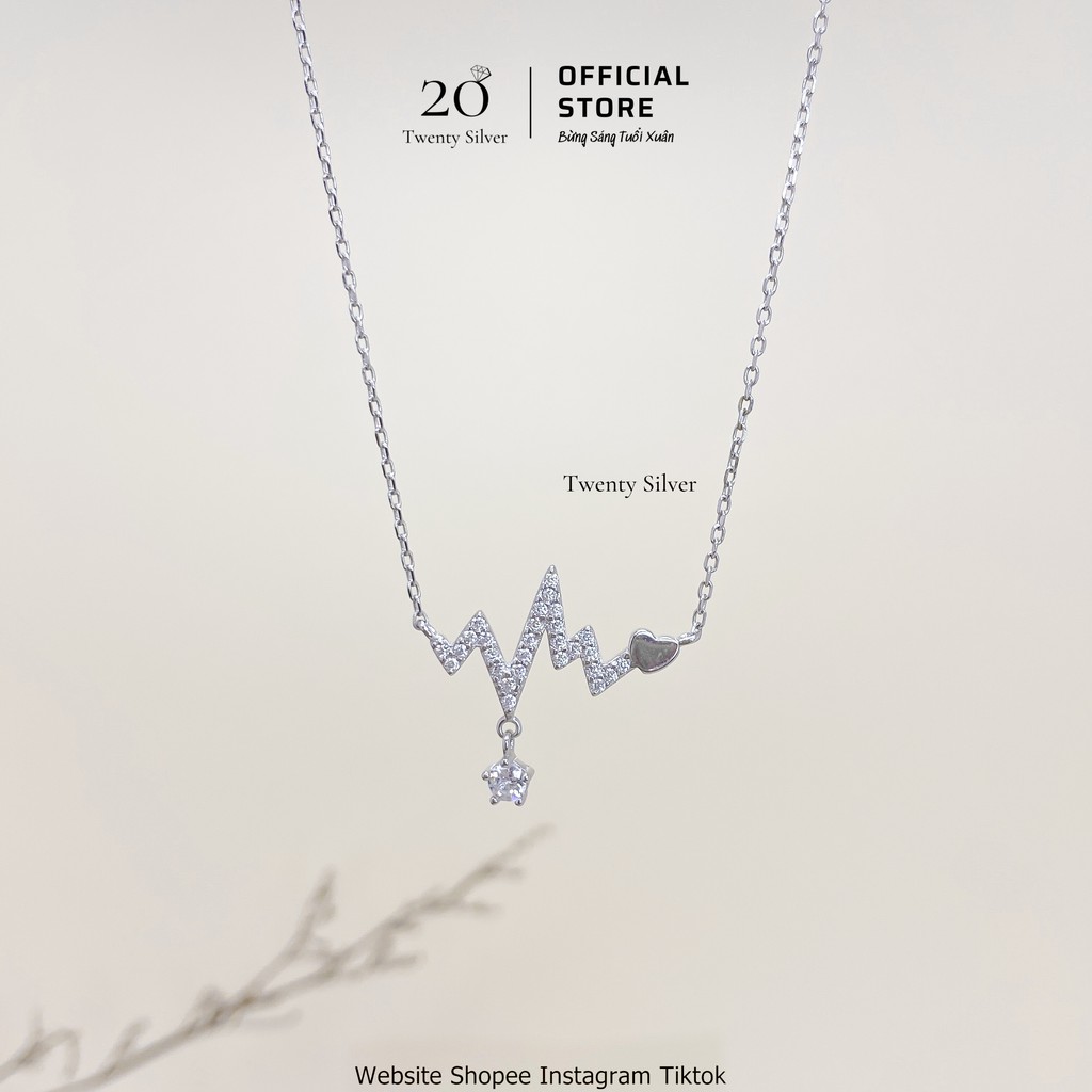 Vòng Cổ Nhịp Tim Bạc 925 VCVAA371 Twenty Silver. Dây Chuyền Bạc 925 Nữ