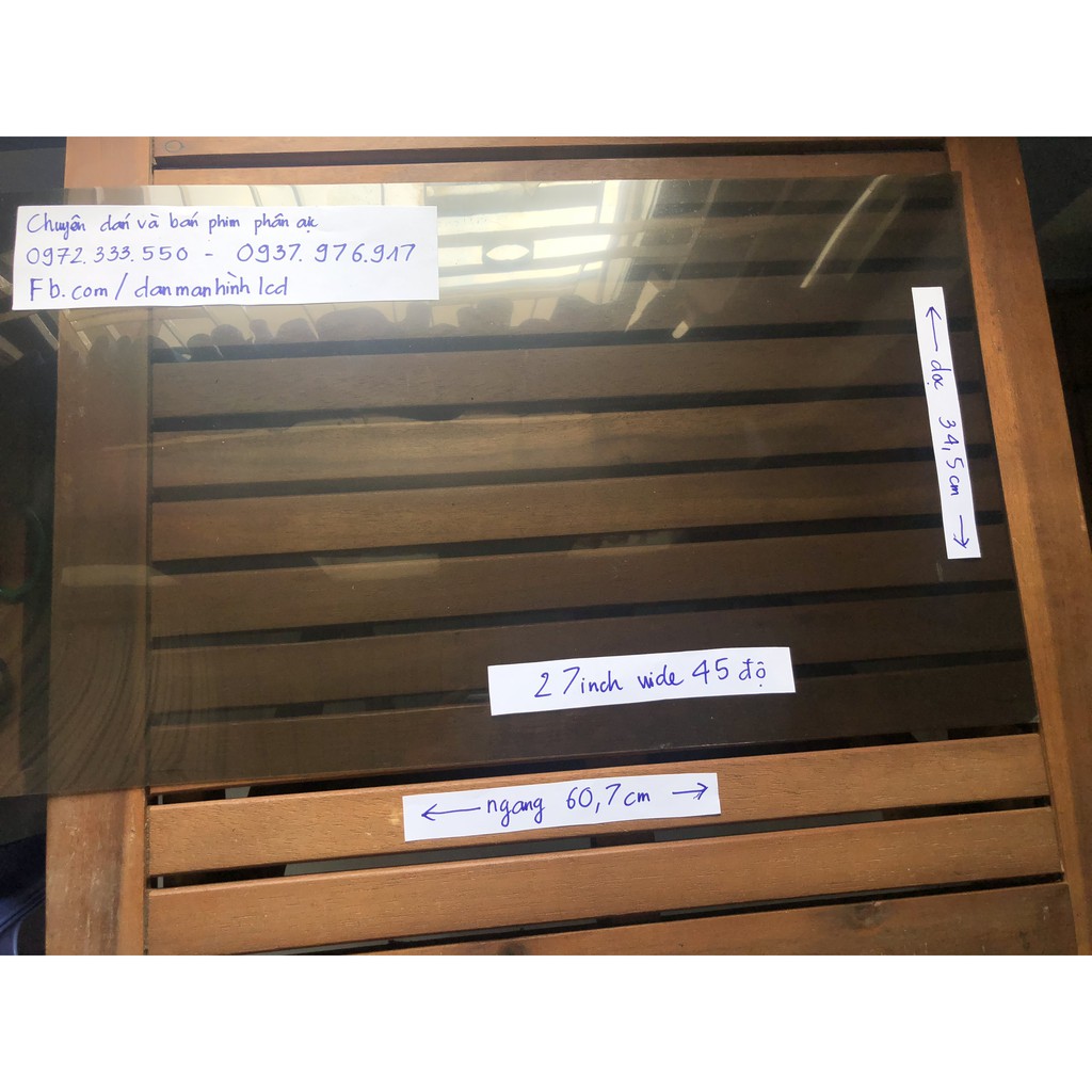 Phim phân cực 27 in 28 in wide dùng cho màn hình LCD, tivi,laptop,điện thoại , odo xe máy tặng dao,khăn lau,hướngdẫn dán