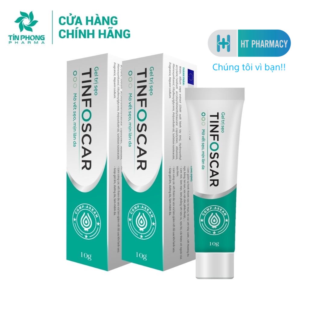Gel Mờ Sẹo TinfoScar Giúp Giảm Sự Hình Thành Sẹo, Làm Mịn, Cung Cấp Độ Ẩm Và Đều Màu Da Tuýp 10g