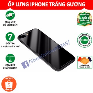 |SIÊU ĐẸP| ỐP LƯNG TRÁNG GƯƠNG IPHONE 7PLUS/8PLUS - MÀU ĐEN