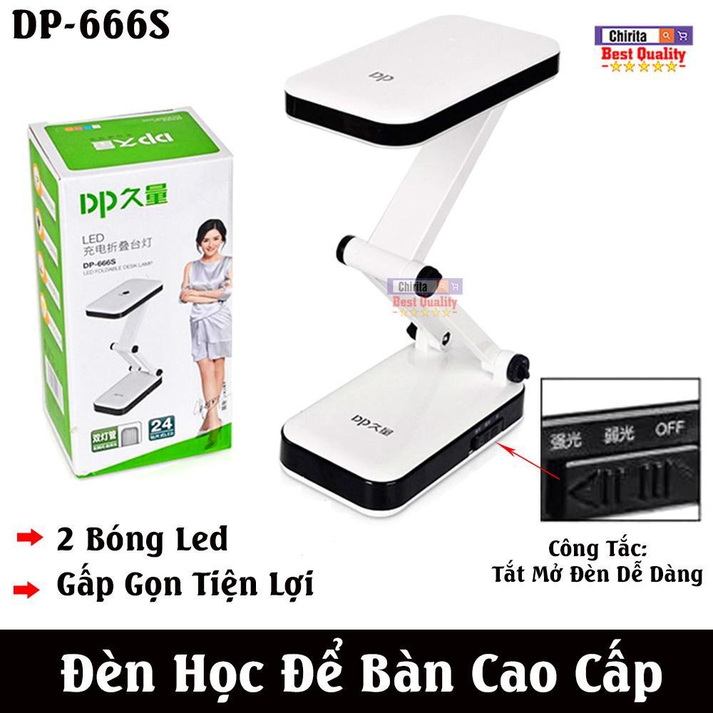 Đèn Học Để Bàn không dây Chống Cận Cao Cấp DP-666S - sạc điện 220v - có tích điện dùng được khi cúp điện