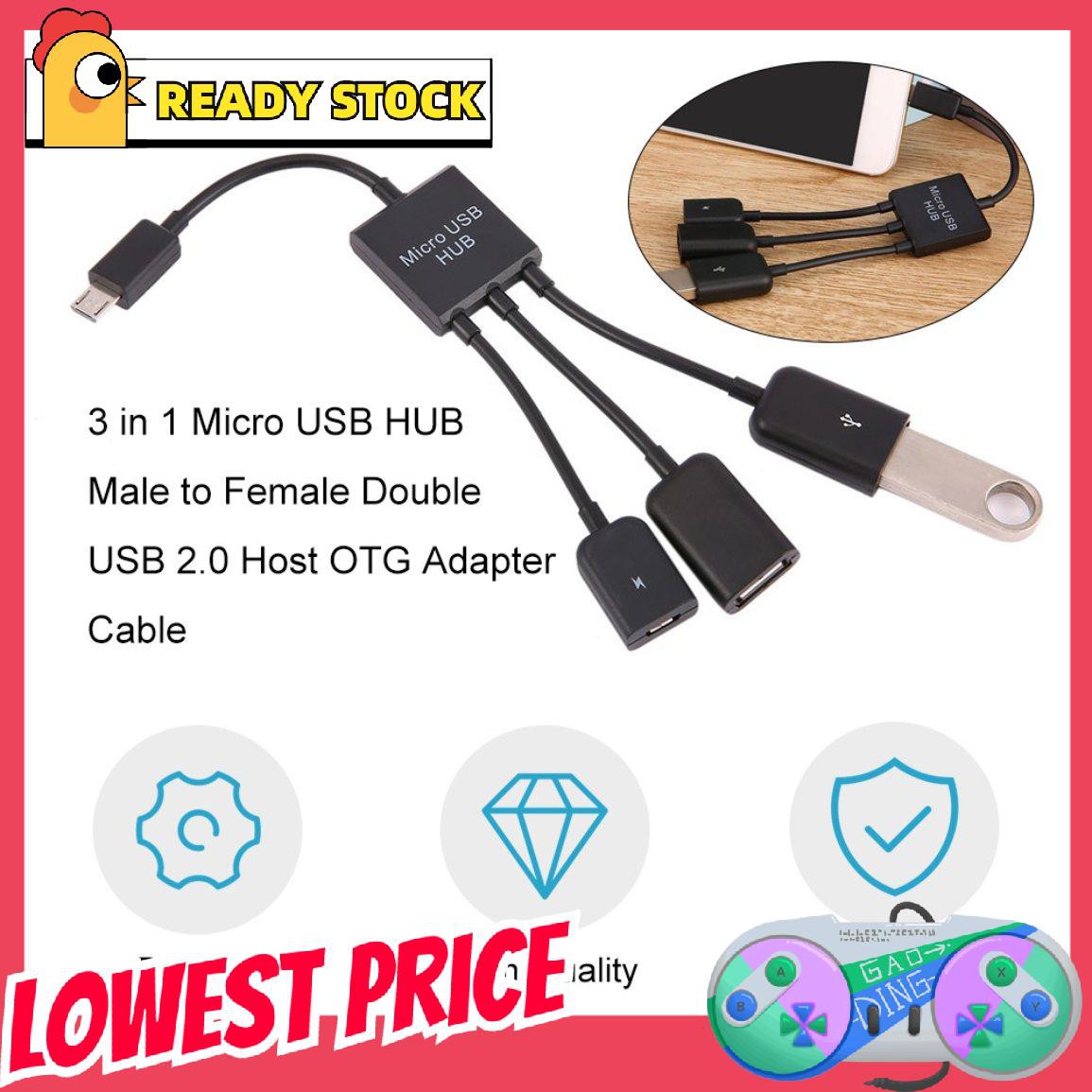 Cáp Chia Cổng Micro Usb 2.0 3 Trong 1 Tiện Dụng