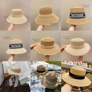 Mũ cói ( Nón Cói) đi biển HANHDECOR mẫu mã tiểu thư sang chảnh,mũ vành rộng thắt nơ