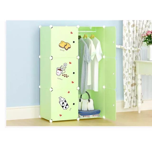 KHUYẾN MẠI {HÀNG MỚI VỀ}- Tủ nhựa ghép- Tủ đựng, treo quần áo đa năng 6 ô sâu 47cm. Tặng kèm 1 treo đồ.
