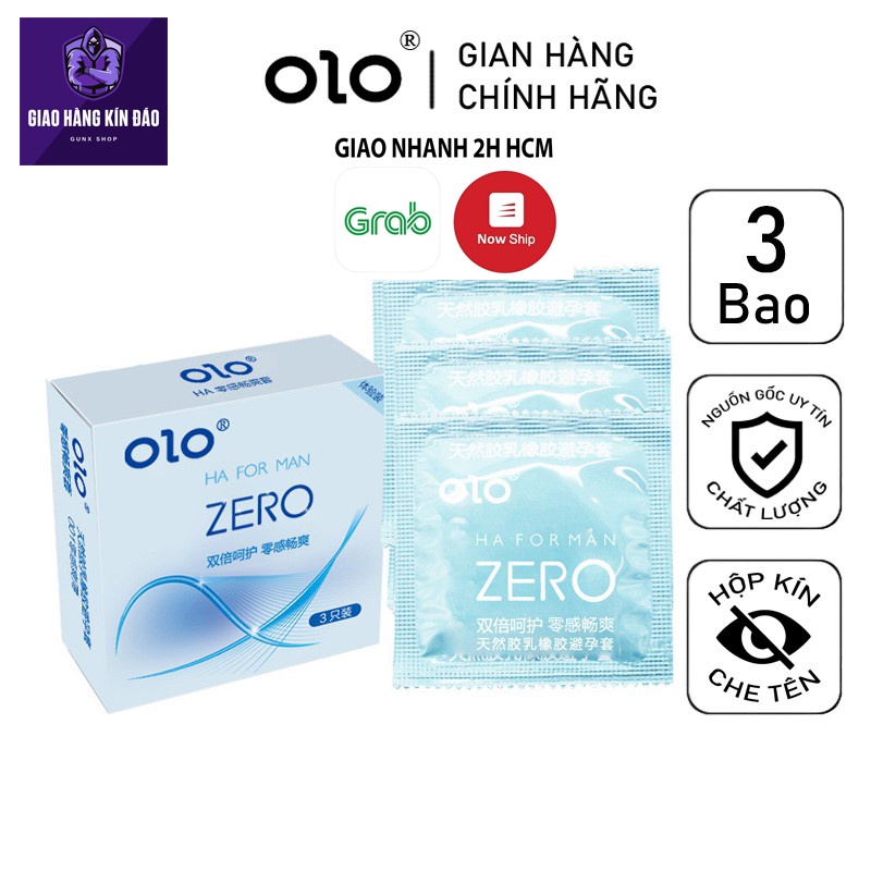 Bao cao su zero 001 mềm mỏng hàng cao cấp Zero HA FOR MAN OLO 001 GUNX SHOP - HOP 3c bcs