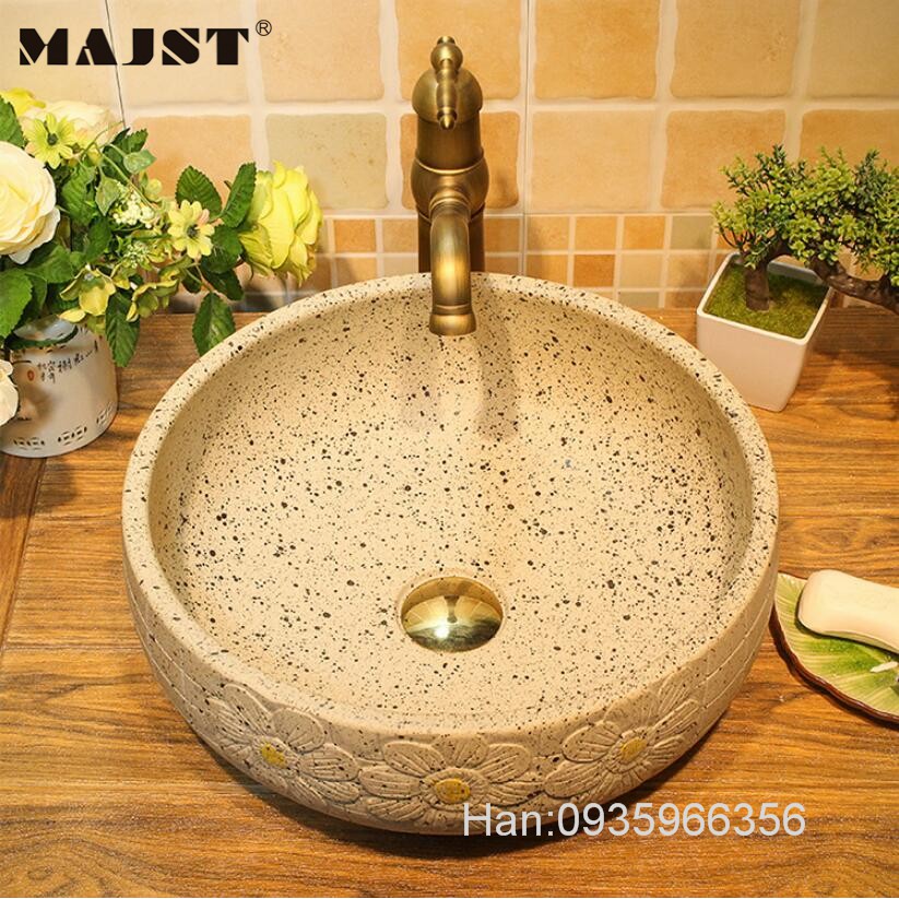 Chậu rửa lavabo gốm sứ nghệ thuật  L010 – Phong cách retro