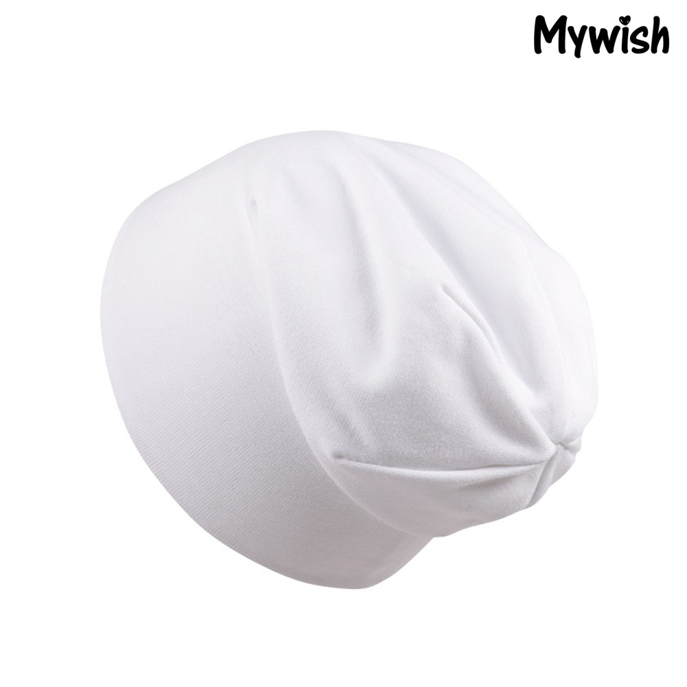 Mũ Beanie Đan Len Bằng Cotton Màu Trơn Dễ Thương Giữ Ấm Cho Bé Trai Và Gái