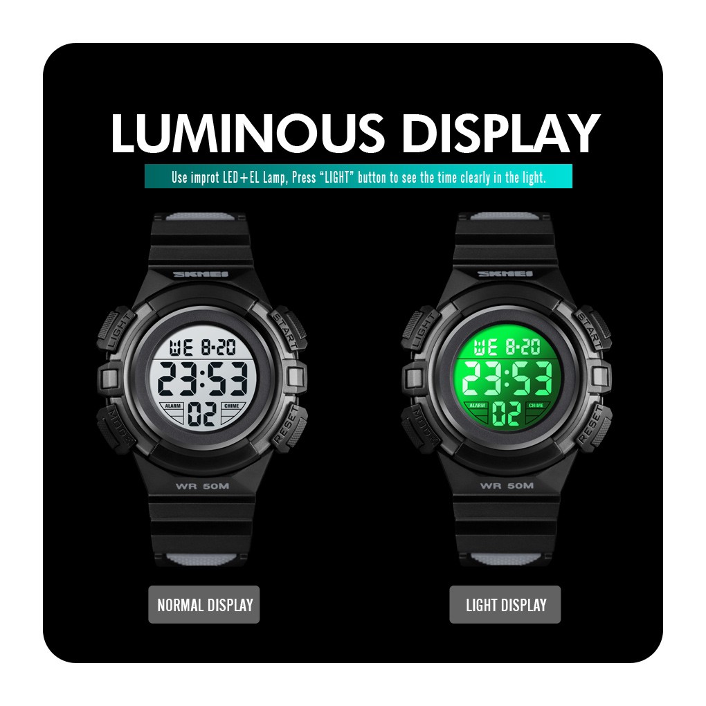 SKMEI 1559 Sport Children Watch Waterproof LED Digital Multifunction Casual Electronic for Boys Girls Gifts | BigBuy360 - bigbuy360.vn