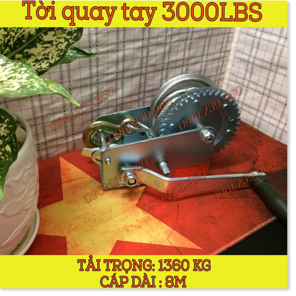 TỜI QUAY TAY 3000LBS TẢI TRỌNG 1362KG