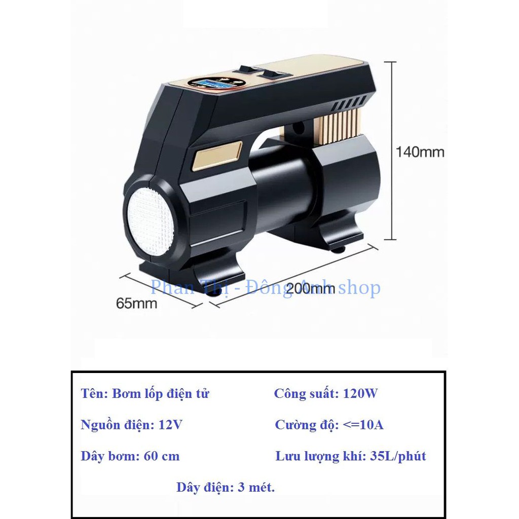 Bơm lốp xe ô tô, xe hơi điện tử thông minh LB-70, chế độ cài đặt cân và tự ngắt - Nâng cấp mới bơm mạnh & bền hơn