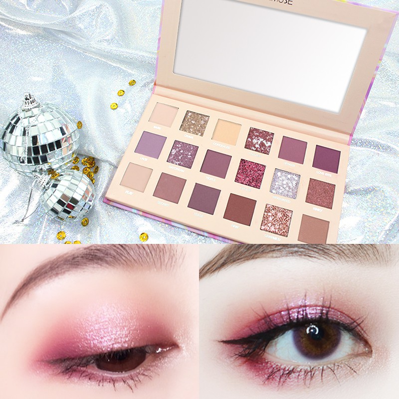 Bảng phấn mắt AIKIMUSE gồm 18 màu nude/nhũ/lì thời trang 180g | BigBuy360 - bigbuy360.vn