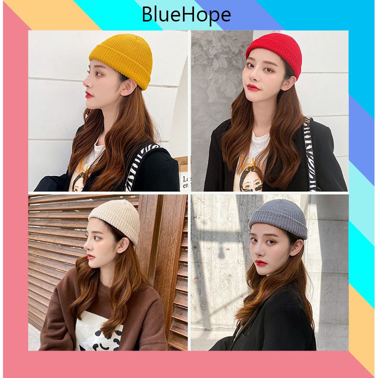 Mũ Len Ulzzang Beanie Trơn Nhiều Màu rẻ nhất (Loại Ngắn) MN08