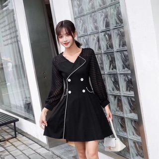 Đầm cổ vest