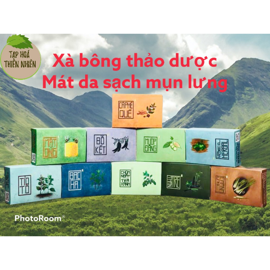 Xà bông xà phòng tắm thảo dược 100% tự nhiên HTX Sinh Dược- Mua 2 tặng 1 túi lưới đựng xà bông | BigBuy360 - bigbuy360.vn