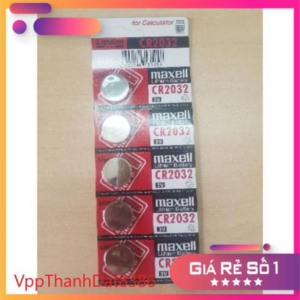 (Sale)  (vỉ 5 viên) Pin cmos Maxell CR2032 3v chính hãng