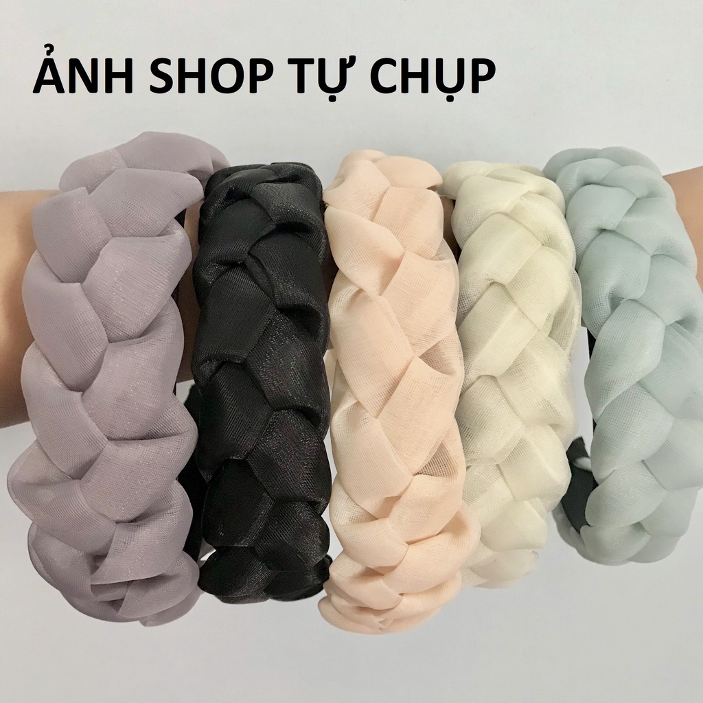 Cài tóc băng đô thắt bím vải pastel cực xinh siêu hot CA43