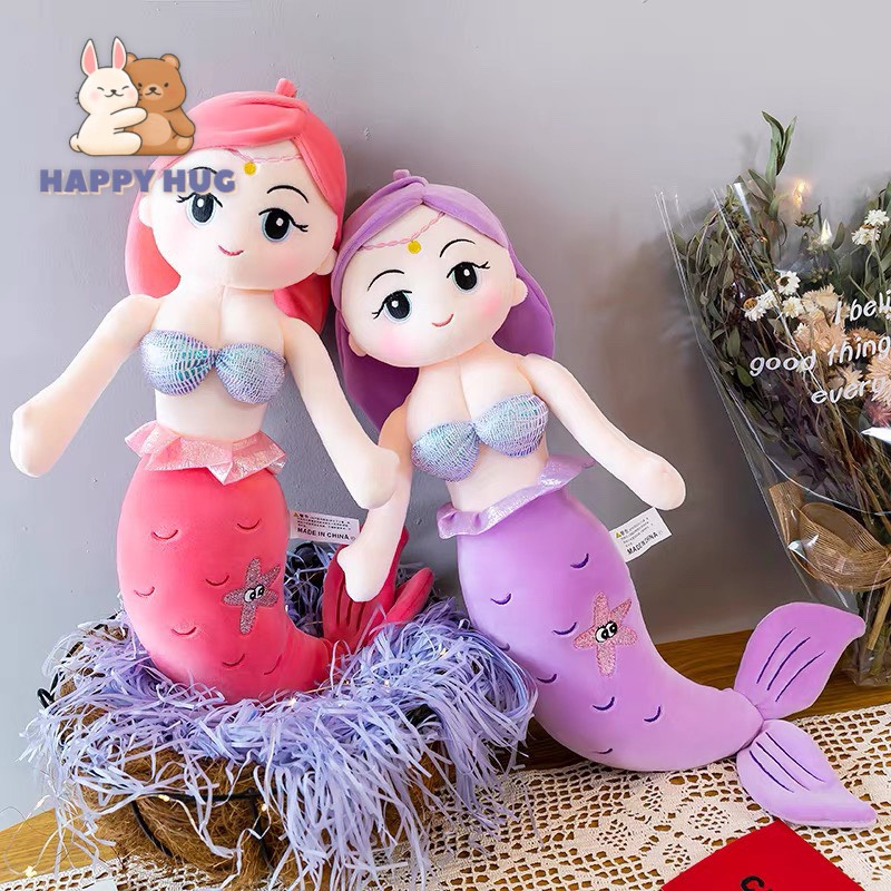 Gấu bông Nàng tiên cá size 40/60cm, thú nhồi bông cho bé gái cao cấp - Happy Hug