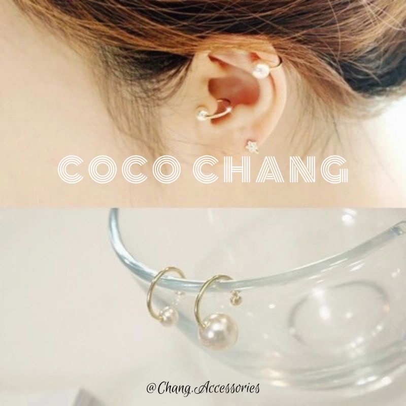 Bông tai kẹp vành nam nữ vàng bạc cá tính unisex ulzzang  cocochang shop