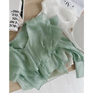 A9062 Áo tơ cổ bèo Audrey