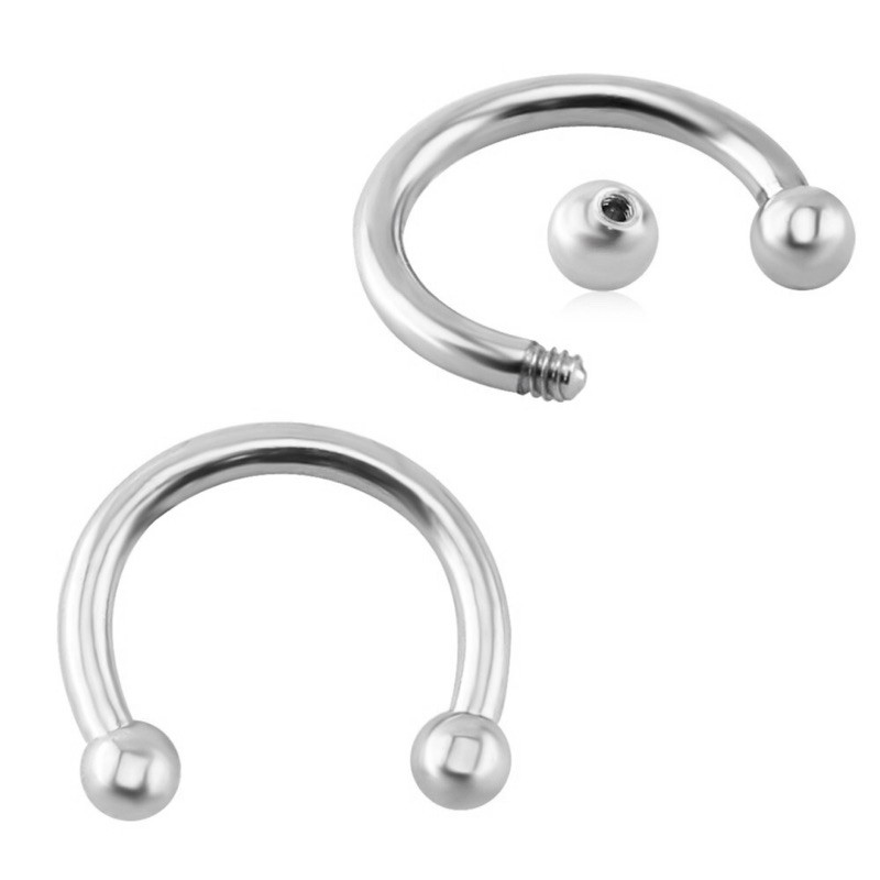 khuyên septum dày 1.2mm chất liệu thép y tế, 2 loại bi và chóp nhọn (bán theo chiếc)