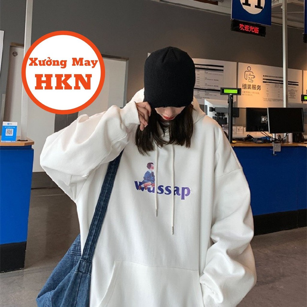 Áo Hoodie Quốc Dân Nam Nữ  In Logo Wassap Mã 695 Xưởng May HKN