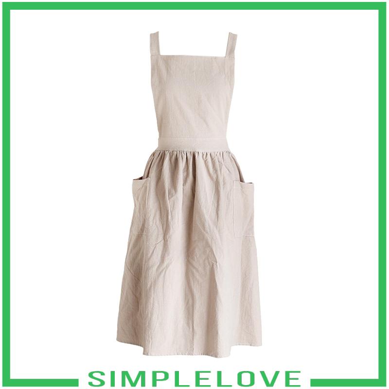 Tạp Dề Cotton Không Tay Xếp Ly Dành Cho Nhà Bếp Khách Sạn Nhà Hàng