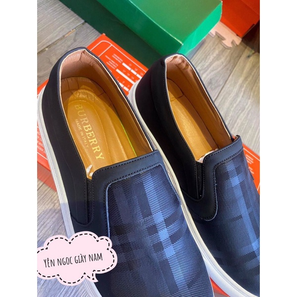 Giày burberry buộc dây đen . Giày lười đen burberry nam kèm hộp
