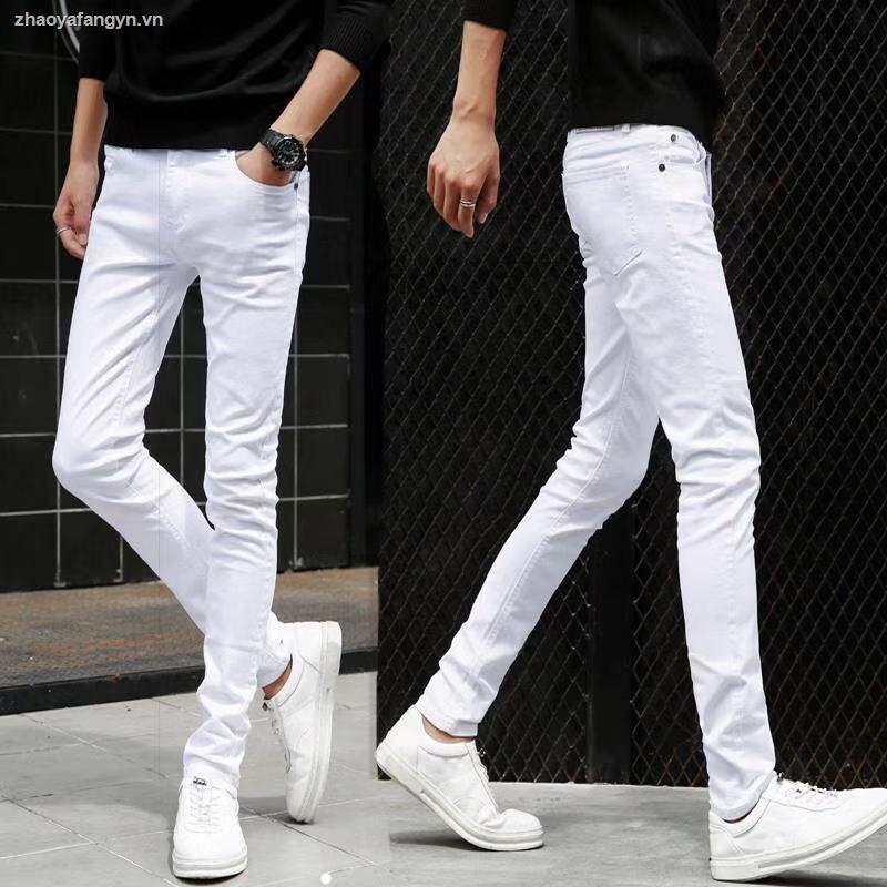 Quần jean ôm siêu co giãn nhiều màu tùy chọn thời trang mùa hè cho nam