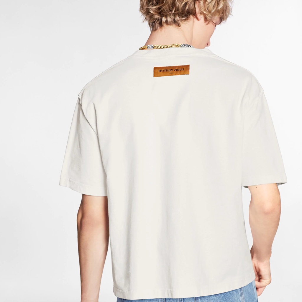 Áo thun LV Stitch Print bản cao cấp 2022 full tag mác, Áo tee Louis V form rộng oversize Nam nữ