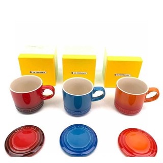 Cốc Le Creuset rộng 8.5 cao 8.5 cốc gốm sứ cafe trà có nắp 3 màu