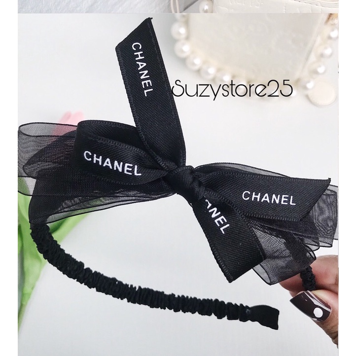 Băng Đô Cài Tóc Nữ Chanel Đính Kèm Họa Tiết Nơ [ Chính Hãng ] Bờm Xược Cài Tóc Đáng Yêu thời trang cho nữ