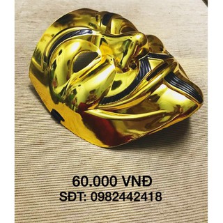 Mặt nạ hacker anonymous (màu vàng bóng đặc biêt) j42  6 in 1