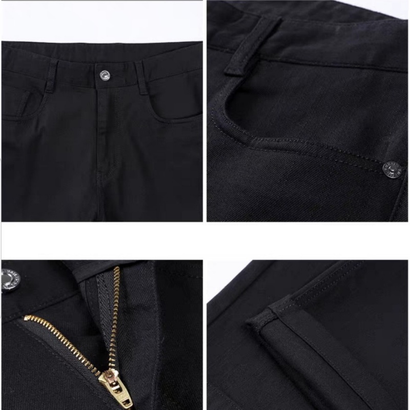 Quần Jeans Skinny, quần jean nam đen trơn, rách gối ống đứng tôn dáng - vải jeans bò co giãn 4 chiều cao cấp!