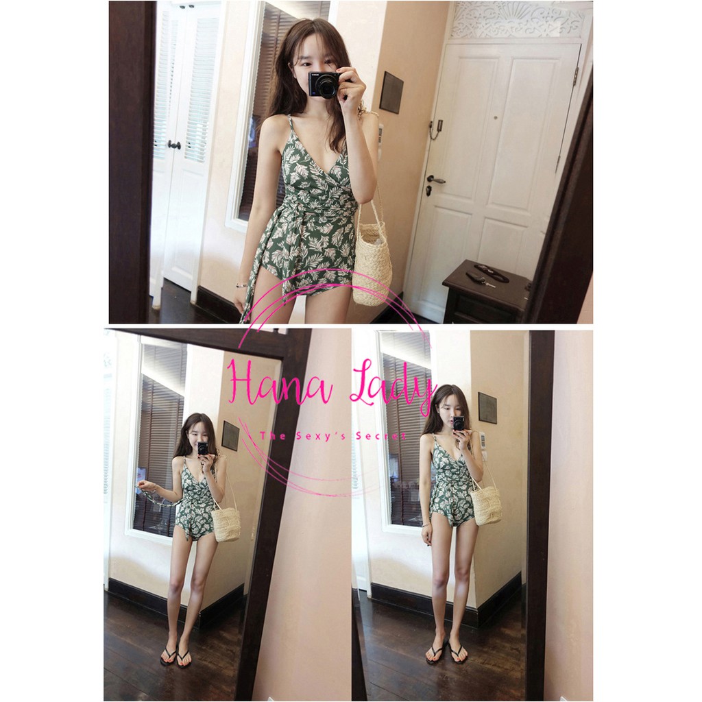 Bikini một mảnh họa tiết lá cute BN065