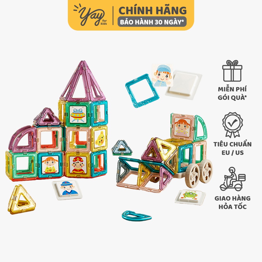Đồ Chơi Xếp Hình Lắp Ghép Nam Châm phát triển tư duy cho bé từ 3 tuổi - KUB
