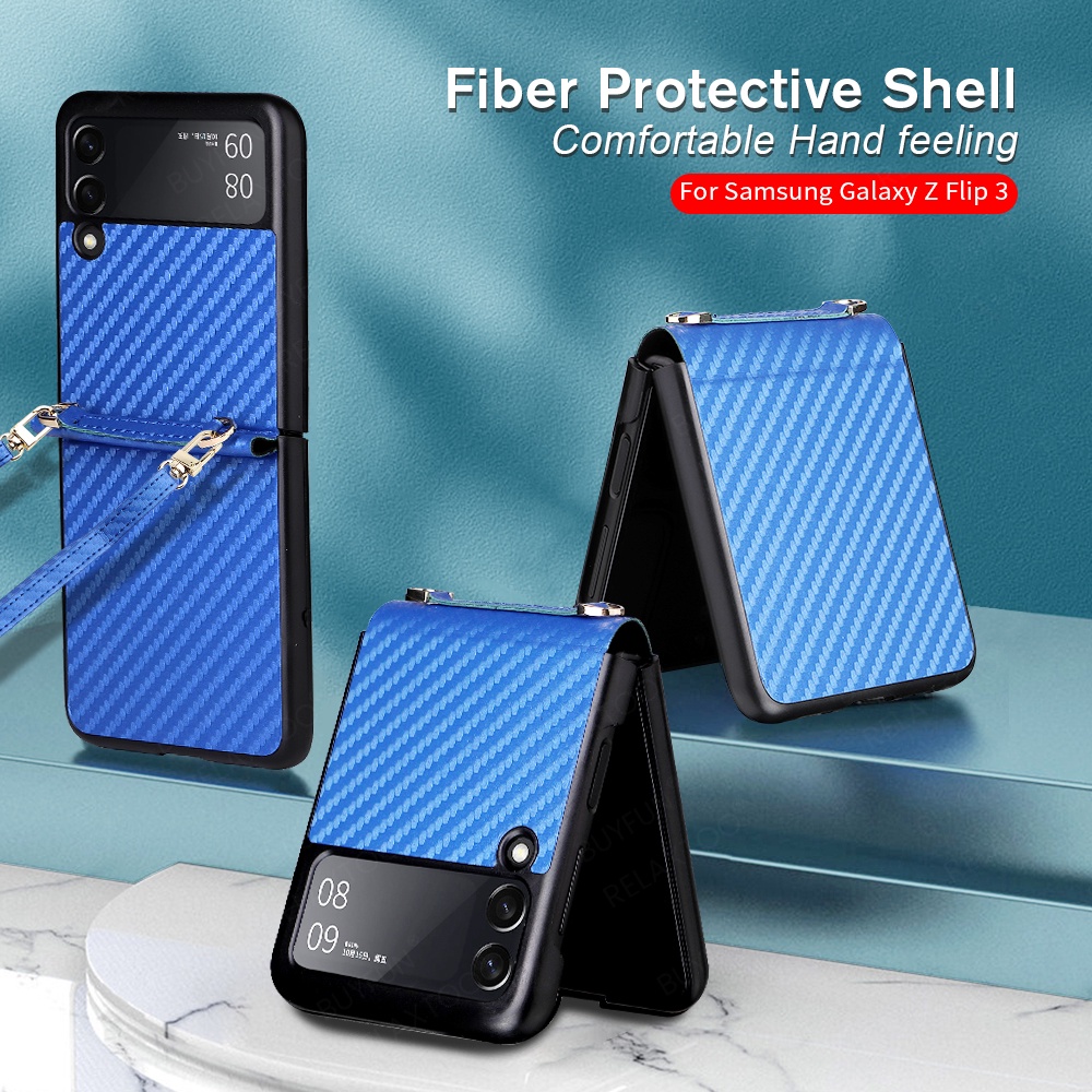 Luxury Case Hard Protection Phone Cover Lanyard shell For Samsung Galaxy Z Flip 4 ZFlip Flip4