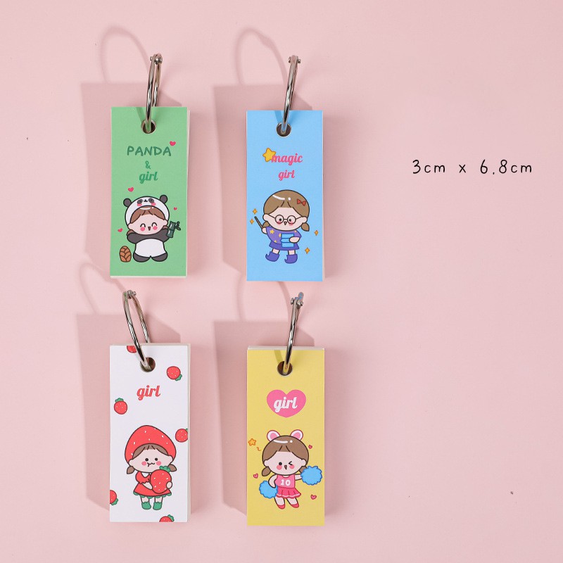 FlashCard học từ vựng ngoại ngữ tiếng anh hình cô gái cute dễ thương