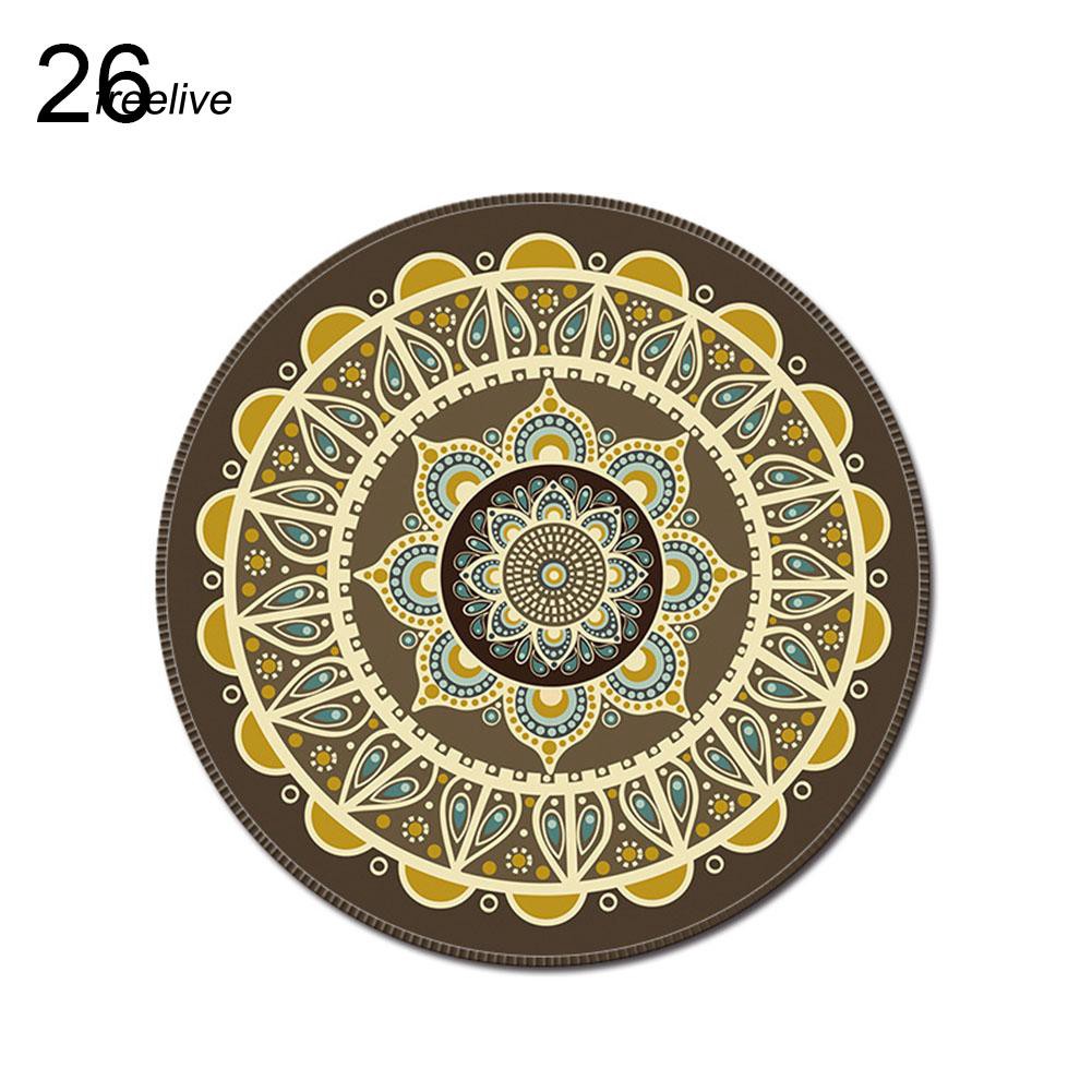 Tấm lót chuột 20cm thiết kế chống trượt phối hoa văn phong cách Bohemian tiện dụng