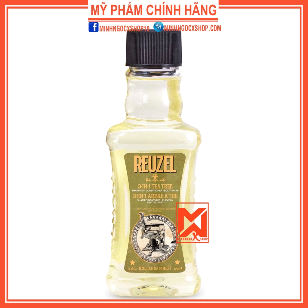 Sản phẩm 3 trong 1 dầu gội - dầu xả - dầu tắm REUZEL 3 IN 1 SHAMPOO 100 - 350 - 1000ml chính hãng