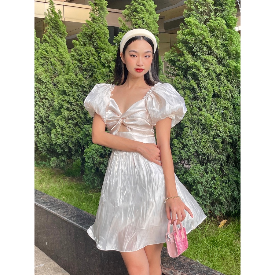 Váy xòe bồng Chillgals chất tơ hàng thiết kế VA-045