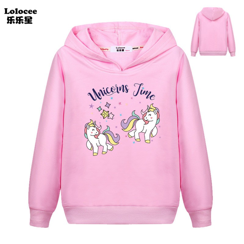 Áo Hoodie In Hình Ngựa Một Sừng Dễ Thương Cho Bé