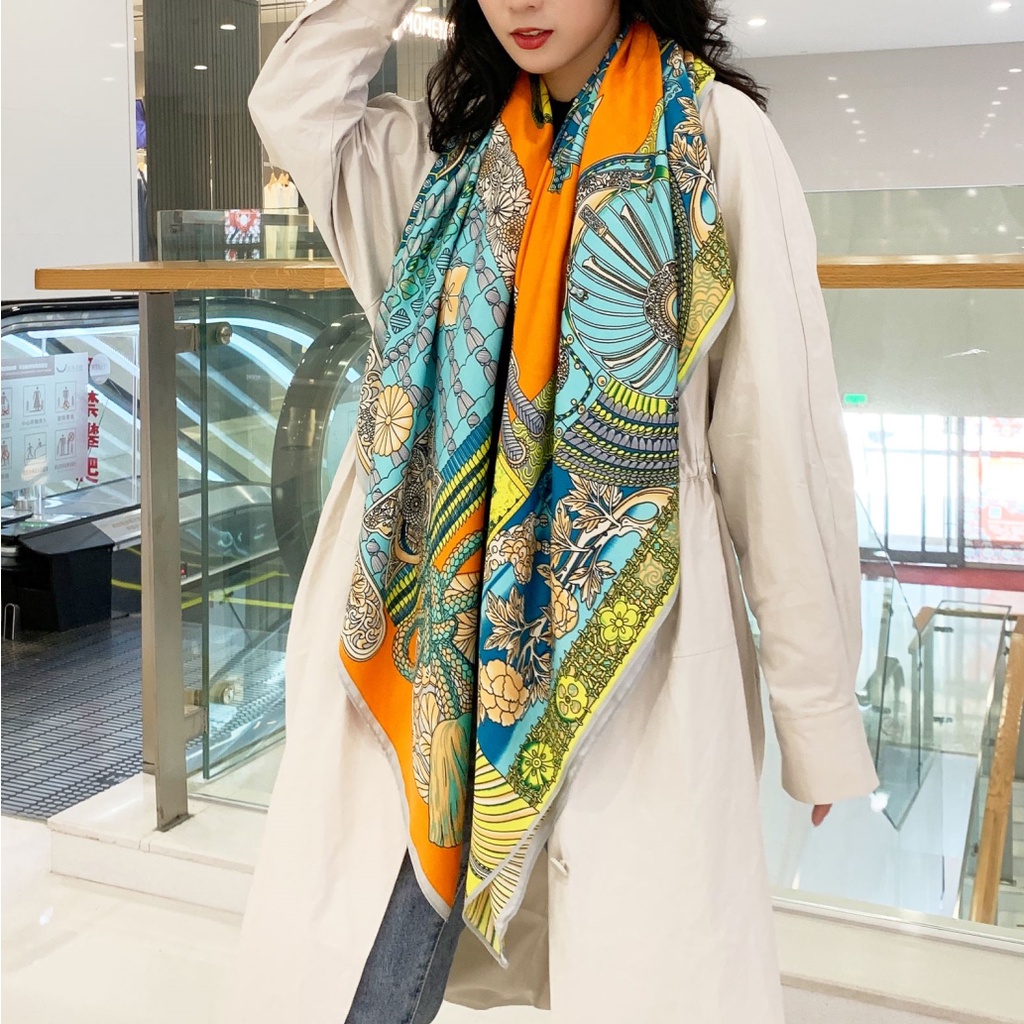 Khăn Choàng Cổ Hình Vuông 130x130cm WJ1013-12 Thời Trang Cho Nữ